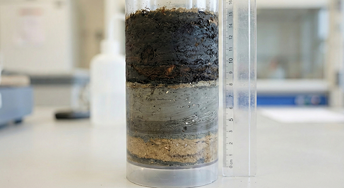 Detailopname van een Boorkern